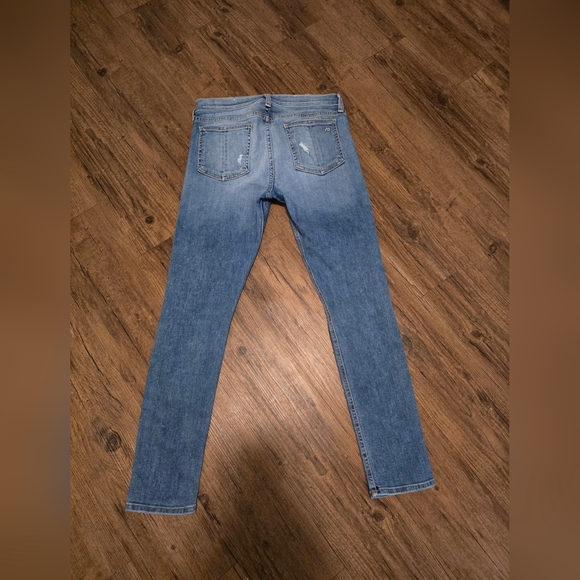 rag & bone Light Blue Distressed Skinny Capri Jeans - Picture 3 of 4